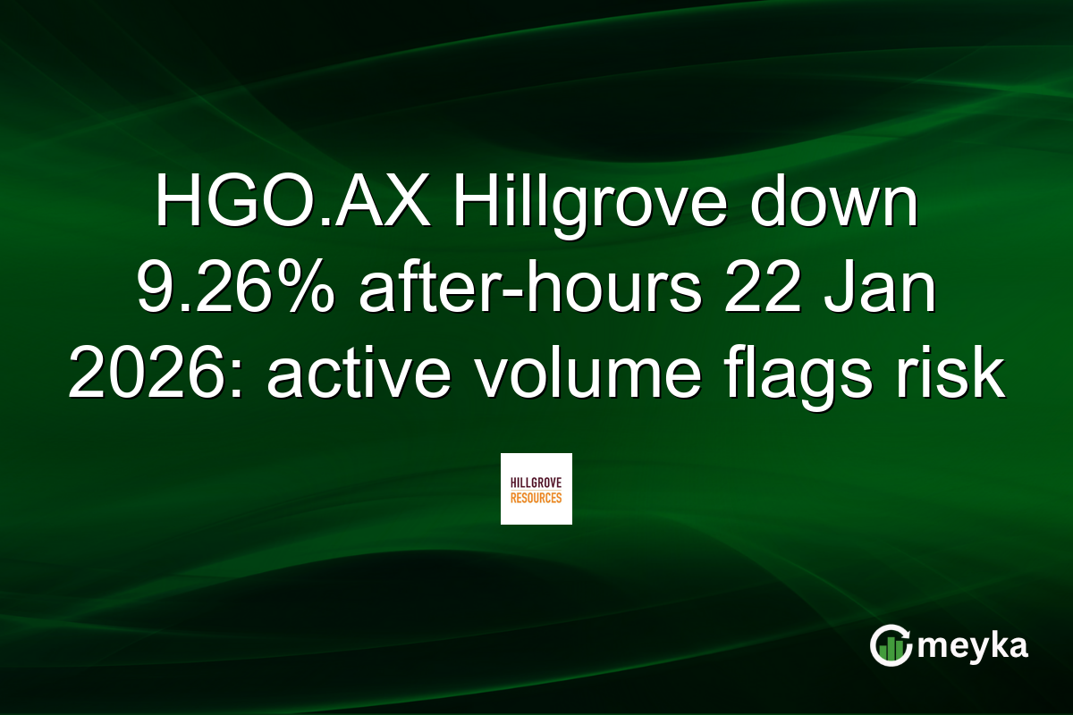 HGO.AX Hillgrove down 9.26% after-hours 22 Jan 2026: active volume flags risk