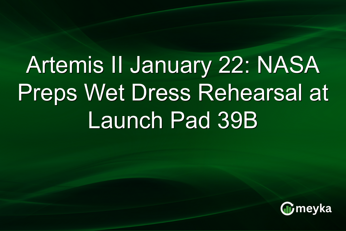 Artemis II January 22: NASA Preps Wet Dress Rehearsal at Launch Pad 39B