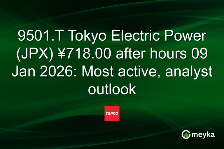 9501.T Tokyo Electric Power (JPX) ¥718.00 after hours 09 Jan 2026: Most active, analyst outlook