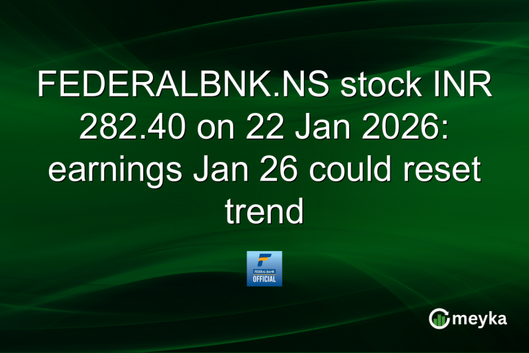 FEDERALBNK.NS stock INR 282.40 on 22 Jan 2026: earnings Jan 26 could reset trend
