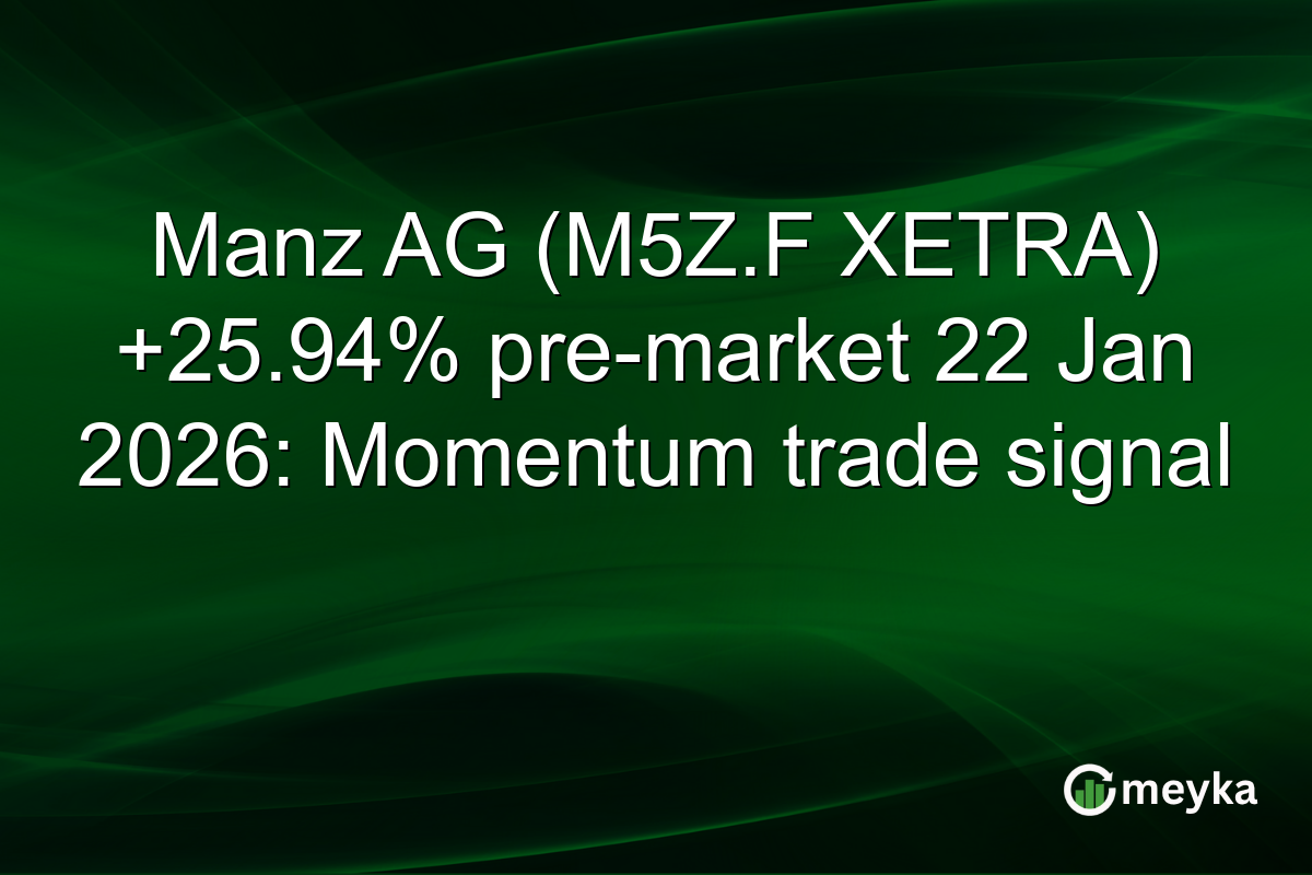 Manz AG (M5Z.F XETRA) +25.94% pre-market 22 Jan 2026: Momentum trade signal