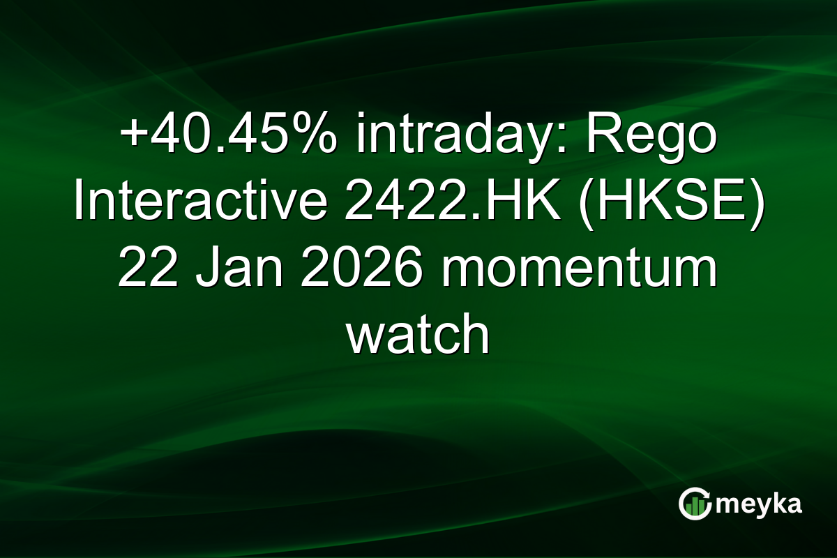 +40.45% intraday: Rego Interactive 2422.HK (HKSE) 22 Jan 2026 momentum watch