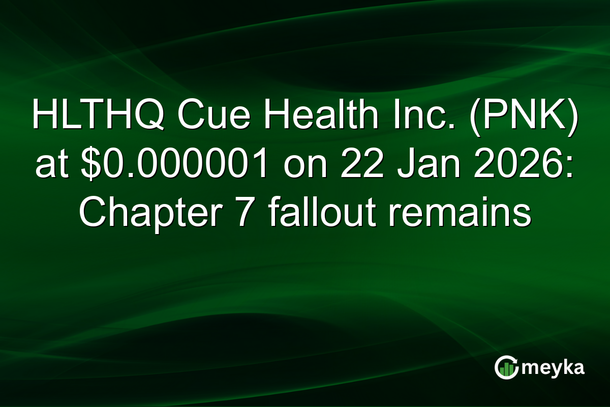 HLTHQ Cue Health Inc. (PNK) at $0.000001 on 22 Jan 2026: Chapter 7 fallout remains