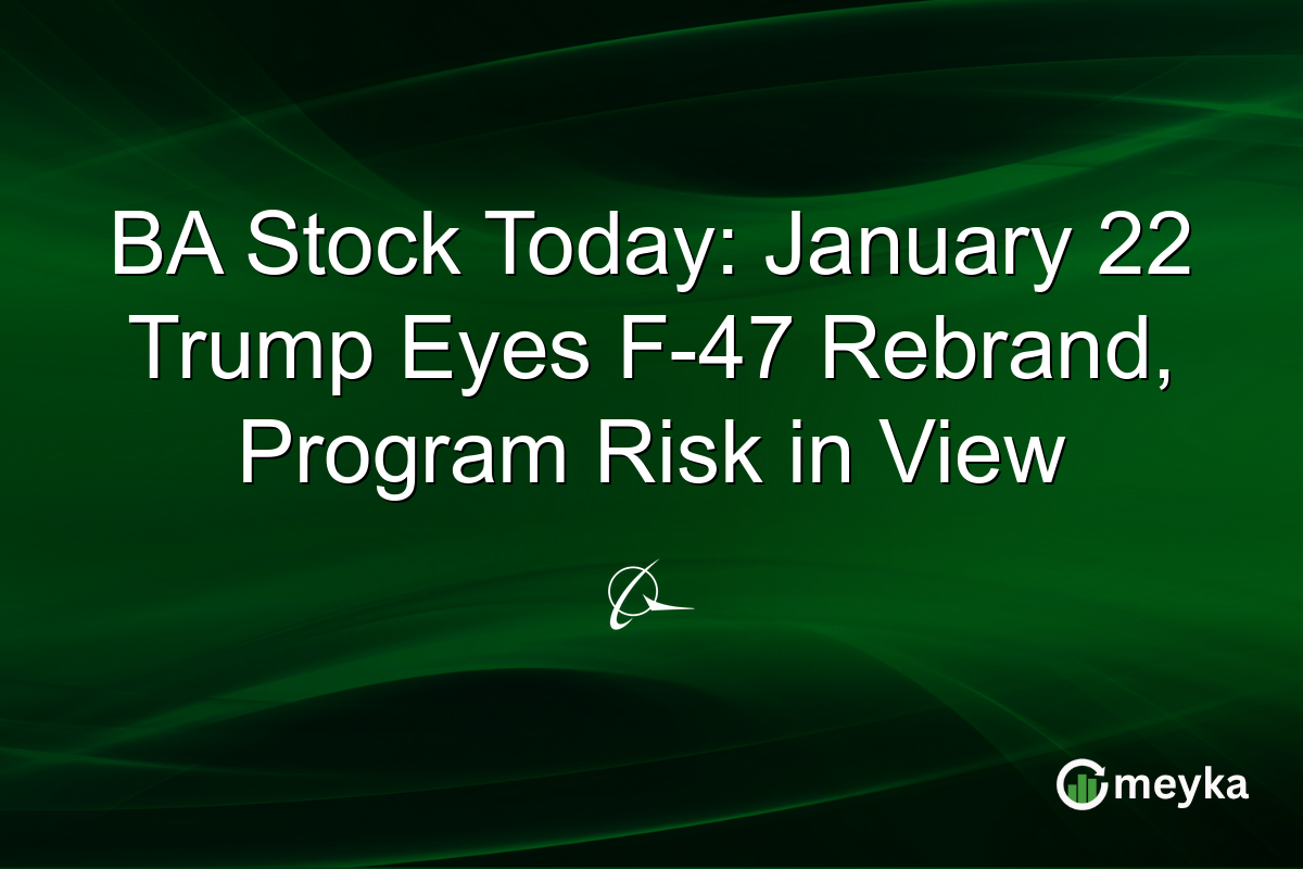BA Stock Today: January 22 Trump Eyes F-47 Rebrand, Program Risk in View