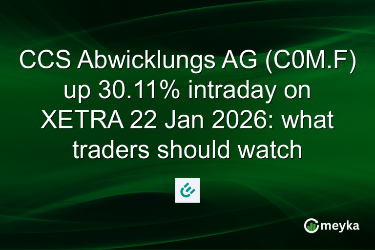 CCS Abwicklungs AG (C0M.F) up 30.11% intraday on XETRA 22 Jan 2026: what traders should watch