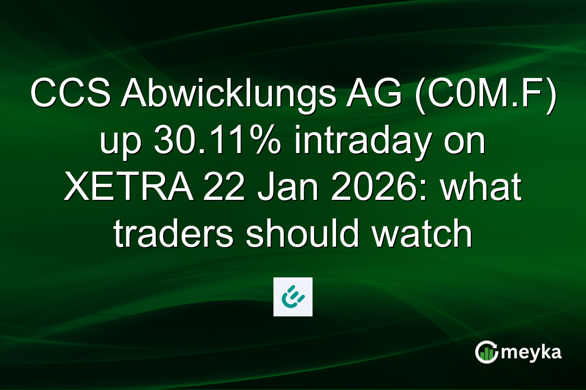 CCS Abwicklungs AG (C0M.F) up 30.11% intraday on XETRA 22 Jan 2026: what traders should watch