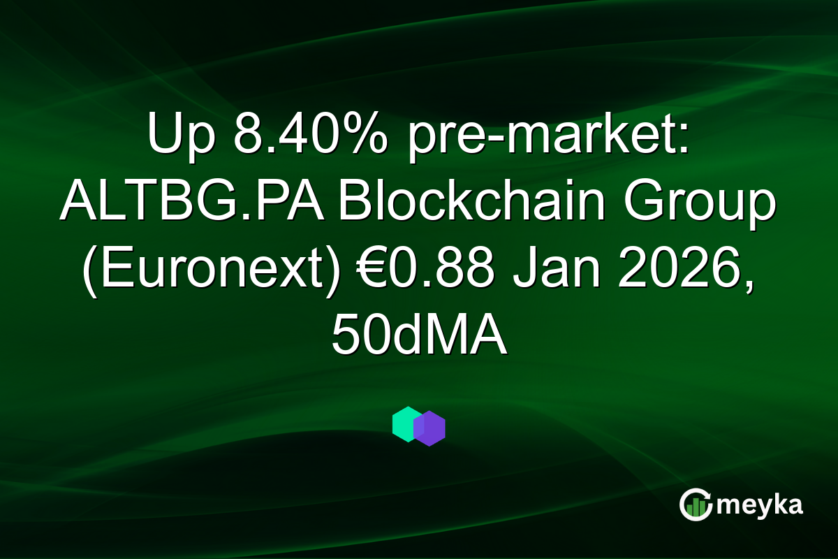 Up 8.40% pre-market: ALTBG.PA Blockchain Group (Euronext) €0.88 Jan 2026, 50dMA