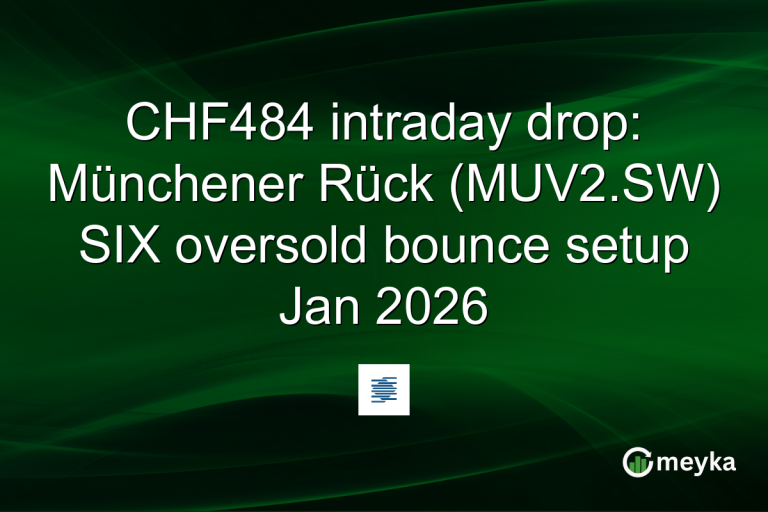 CHF484 intraday drop: Münchener Rück (MUV2.SW) SIX oversold bounce setup Jan 2026