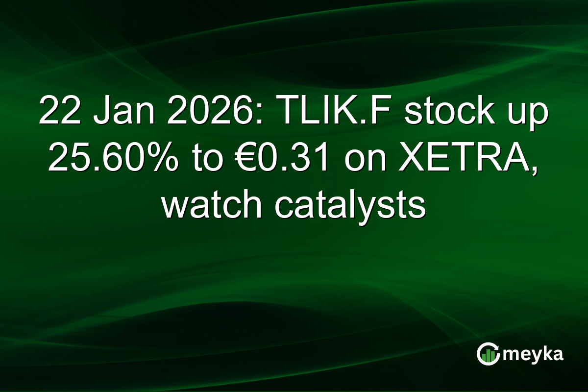 22 Jan 2026: TLIK.F stock up 25.60% to €0.31 on XETRA, watch catalysts