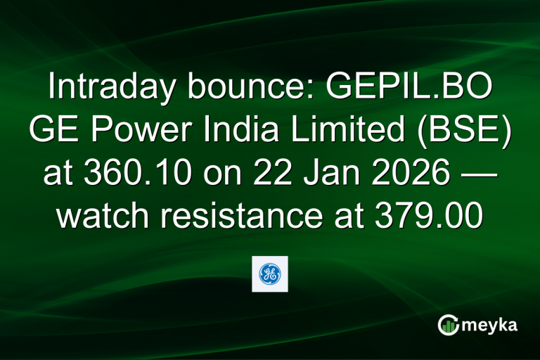 Intraday bounce: GEPIL.BO GE Power India Limited (BSE) at 360.10 on 22 Jan 2026 — watch resistance at 379.00