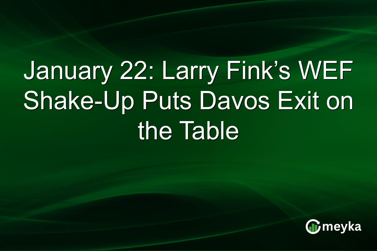 January 22: Larry Fink’s WEF Shake-Up Puts Davos Exit on the Table