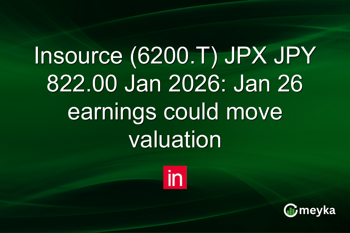 Insource (6200.T) JPX JPY 822.00 Jan 2026: Jan 26 earnings could move valuation