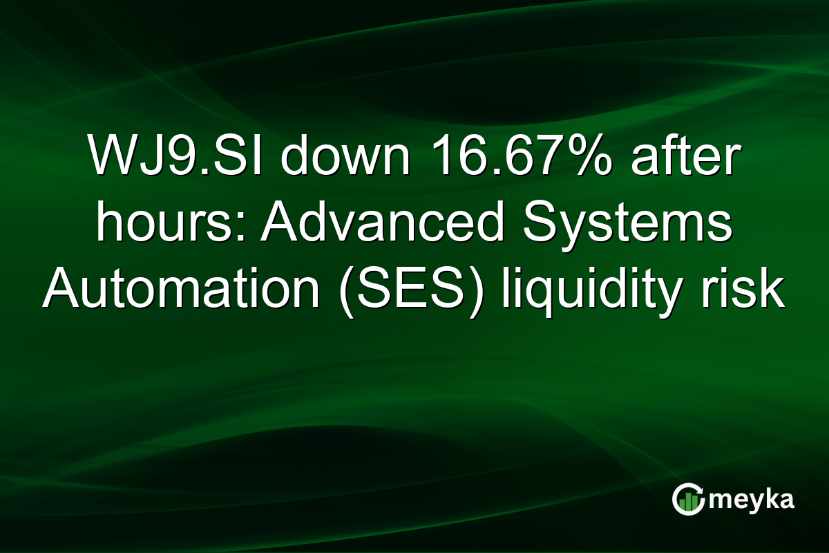 WJ9.SI down 16.67% after hours: Advanced Systems Automation (SES) liquidity risk