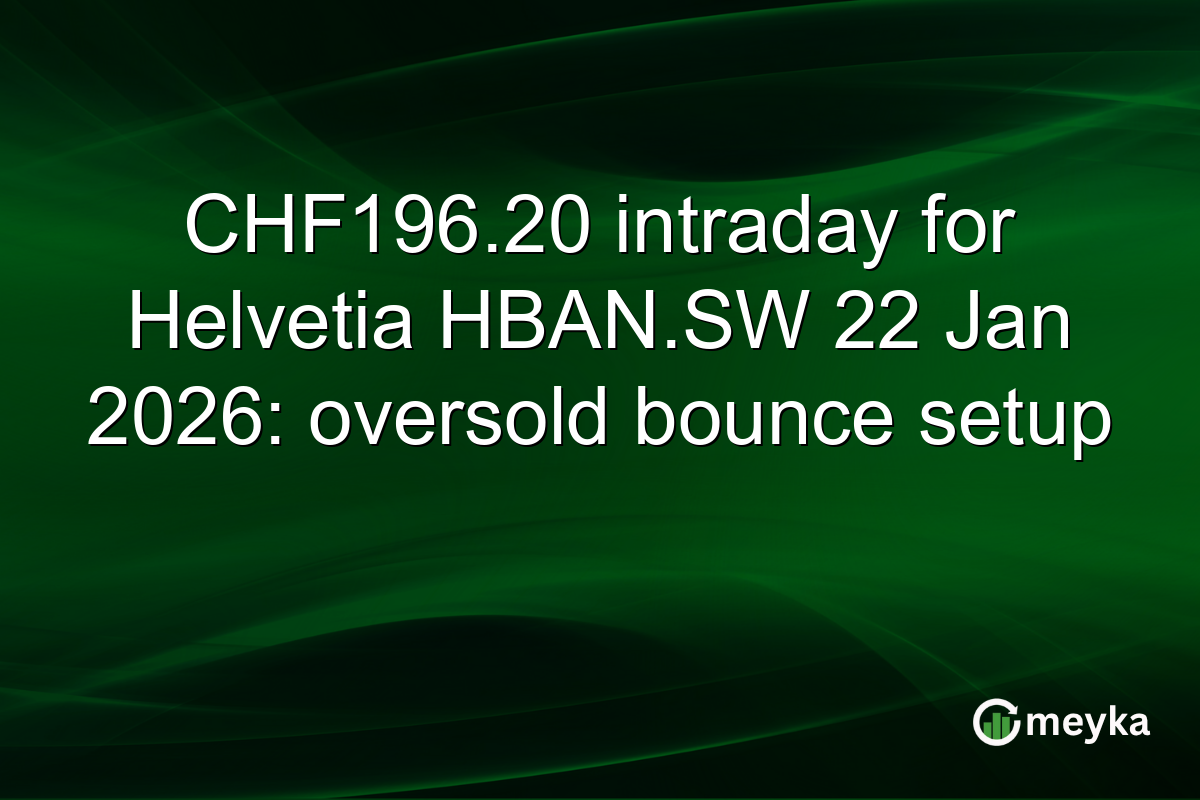 CHF196.20 intraday for Helvetia HBAN.SW 22 Jan 2026: oversold bounce setup