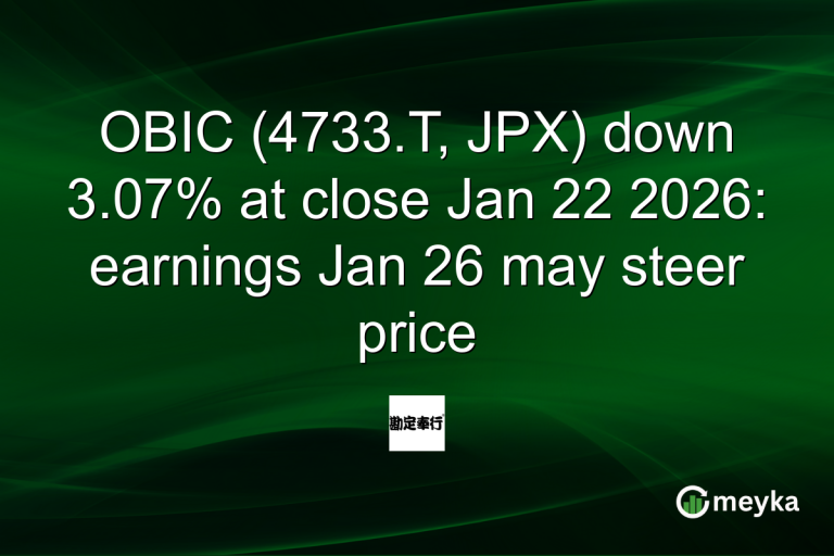 OBIC (4733.T, JPX) down 3.07% at close Jan 22 2026: earnings Jan 26 may steer price