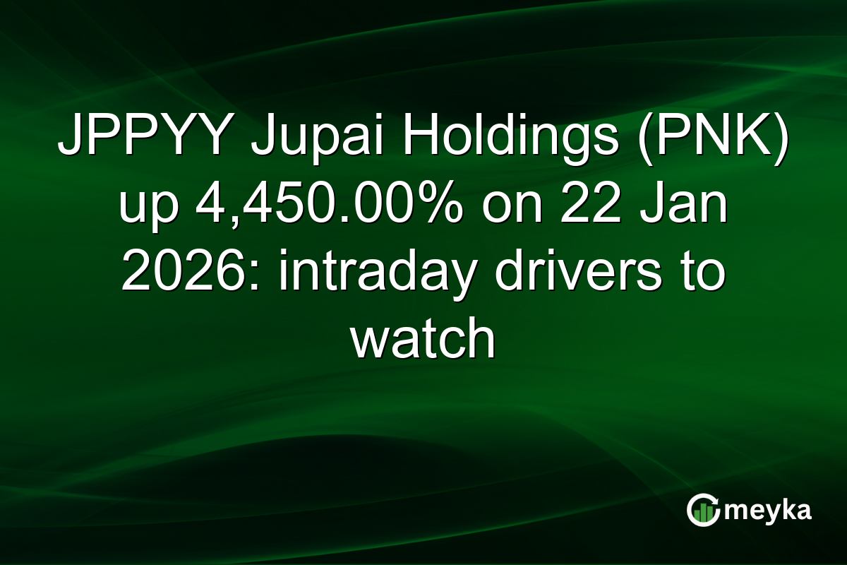 JPPYY Jupai Holdings (PNK) up 4,450.00% on 22 Jan 2026: intraday drivers to watch