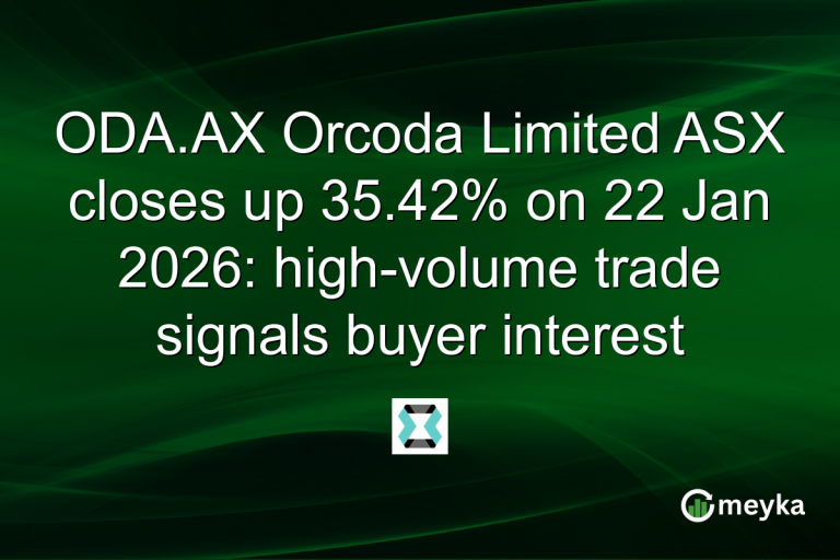 ODA.AX Orcoda Limited ASX closes up 35.42% on 22 Jan 2026: high-volume trade signals buyer interest
