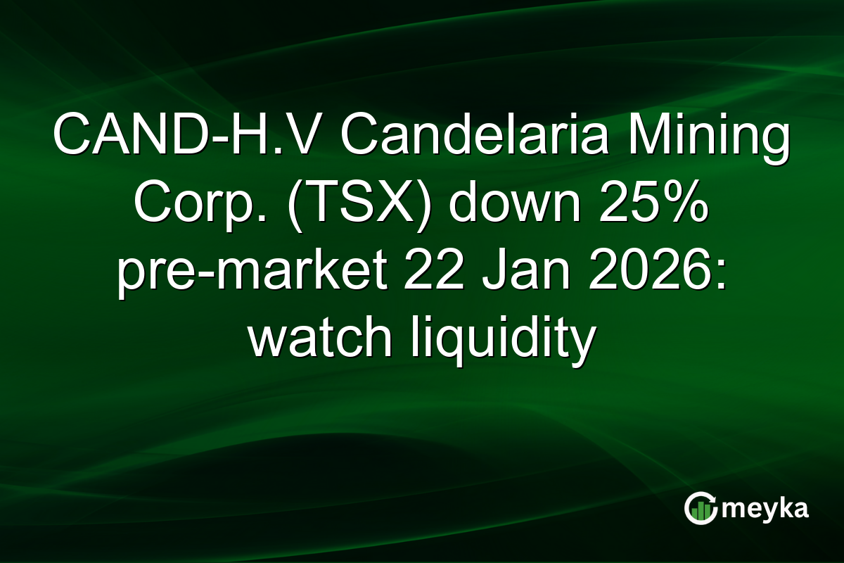 CAND-H.V Candelaria Mining Corp. (TSX) down 25% pre-market 22 Jan 2026: watch liquidity