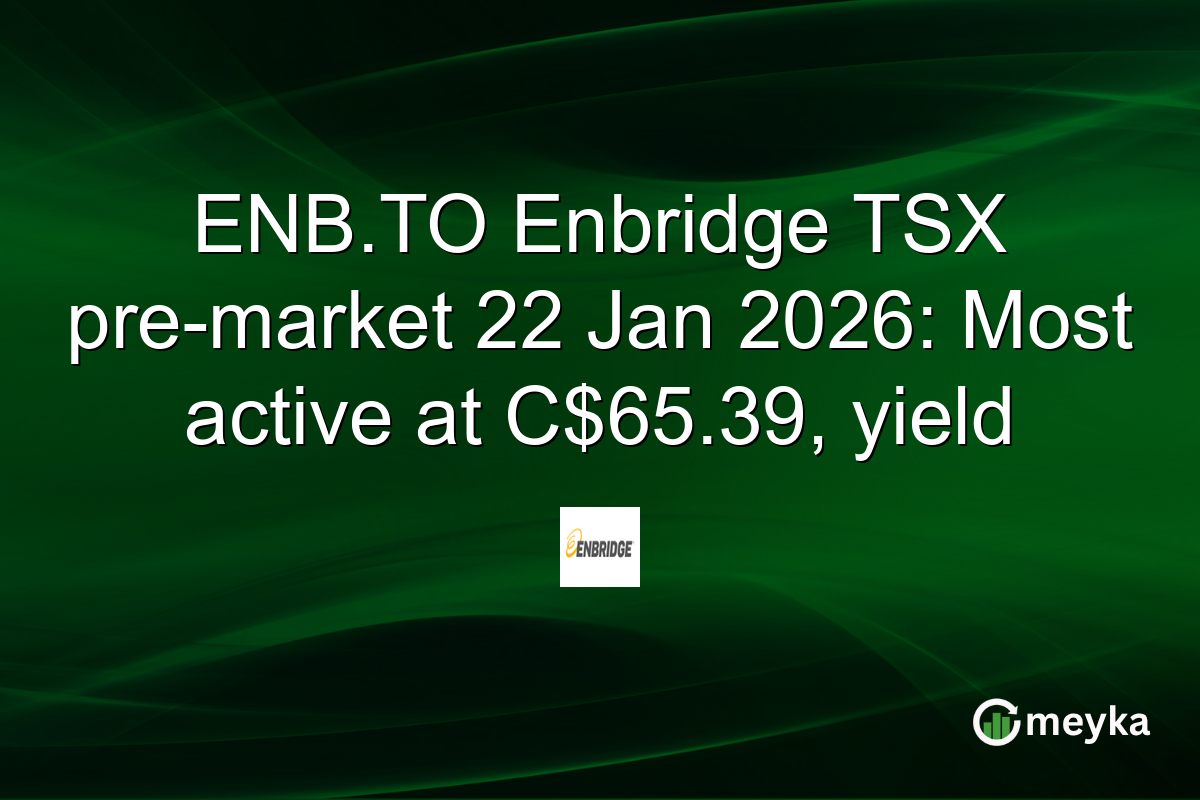 ENB.TO Enbridge TSX pre-market 22 Jan 2026: Most active at C$65.39, yield