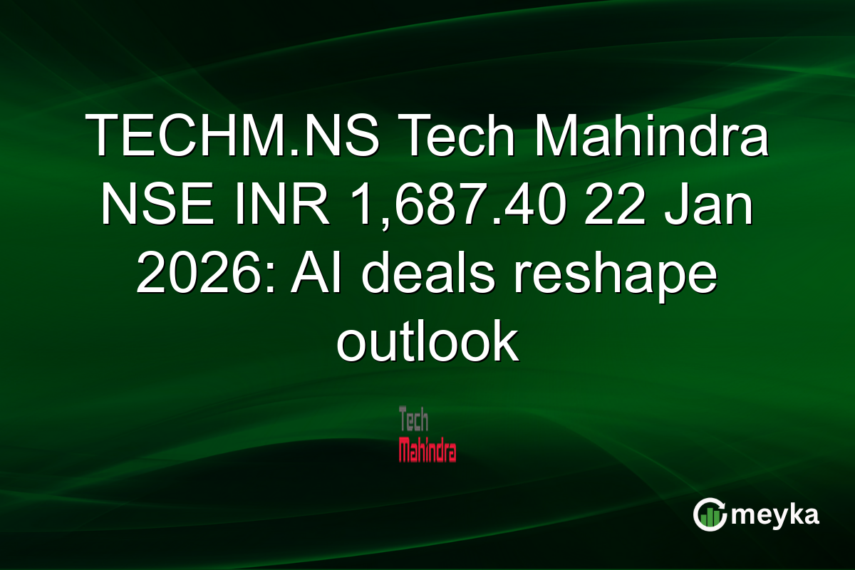 TECHM.NS Tech Mahindra NSE INR 1,687.40 22 Jan 2026: AI deals reshape outlook