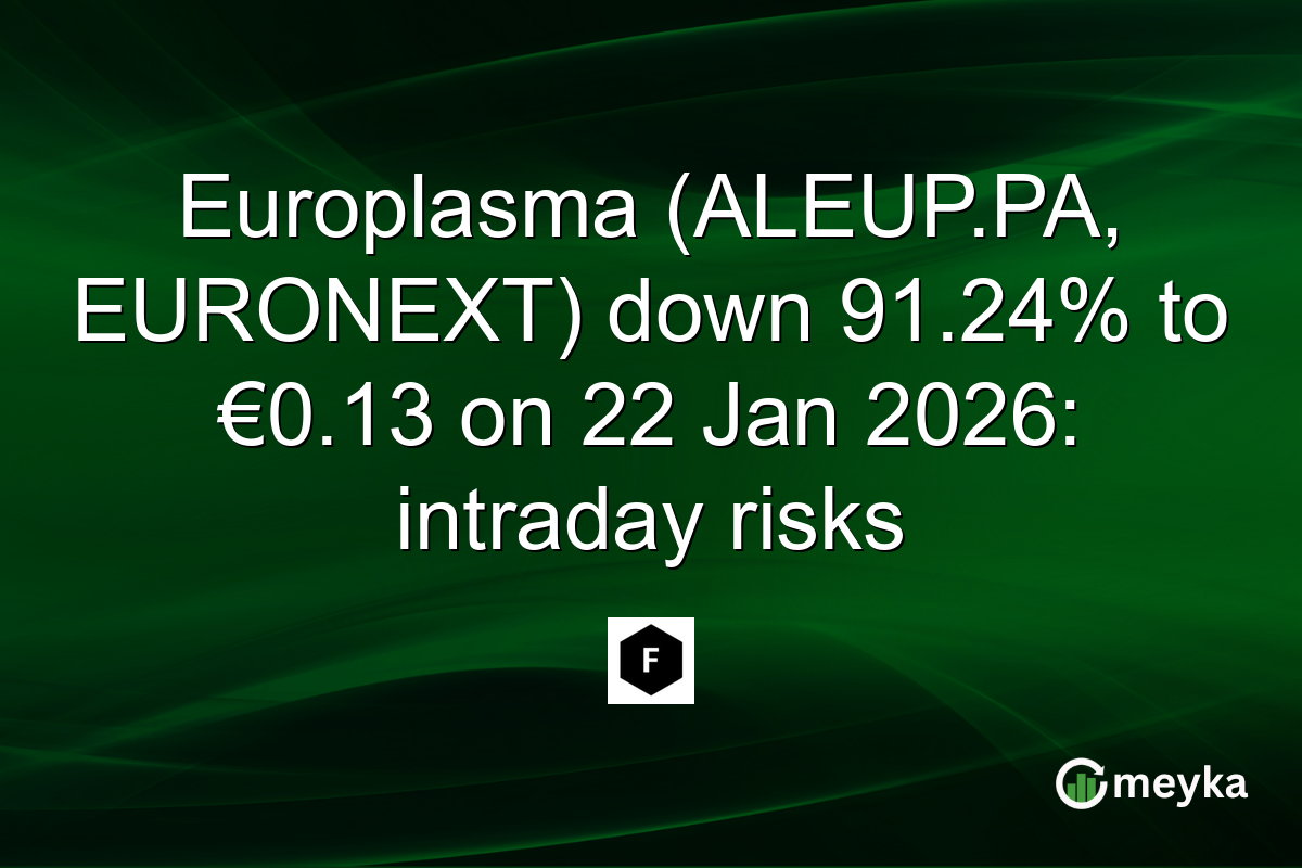Europlasma (ALEUP.PA, EURONEXT) down 91.24% to €0.13 on 22 Jan 2026: intraday risks