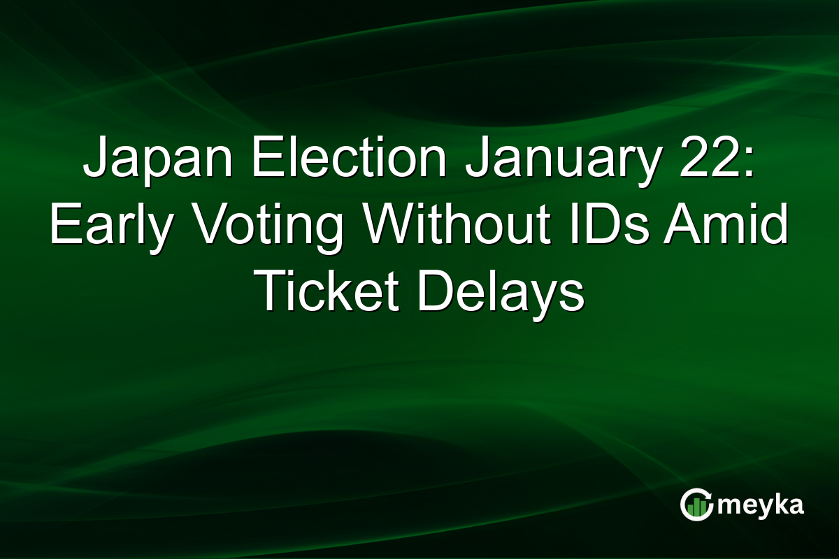 Japan Election January 22: Early Voting Without IDs Amid Ticket Delays