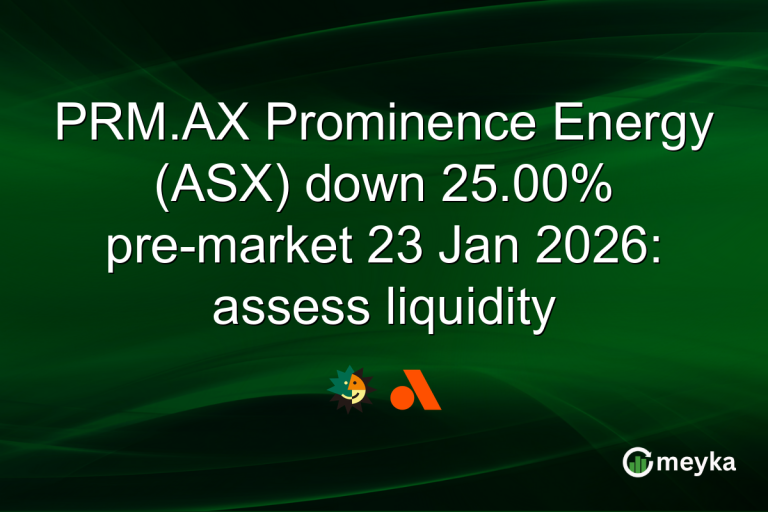 PRM.AX Prominence Energy (ASX) down 25.00% pre-market 23 Jan 2026: assess liquidity