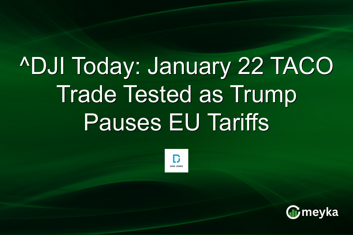 ^DJI Today: January 22 TACO Trade Tested as Trump Pauses EU Tariffs