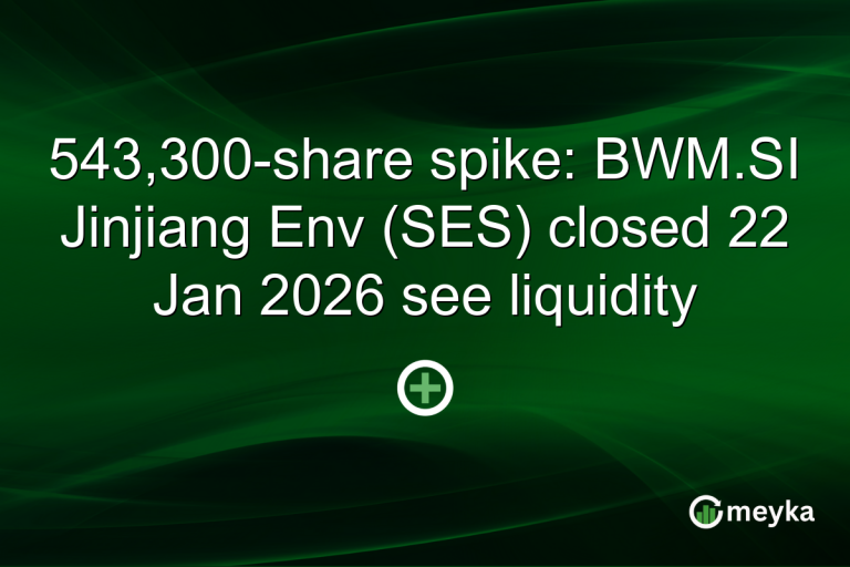 543,300-share spike: BWM.SI Jinjiang Env (SES) closed 22 Jan 2026 see liquidity