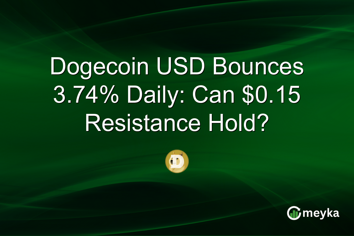 Dogecoin USD Bounces 3.74% Daily: Can $0.15 Resistance Hold?