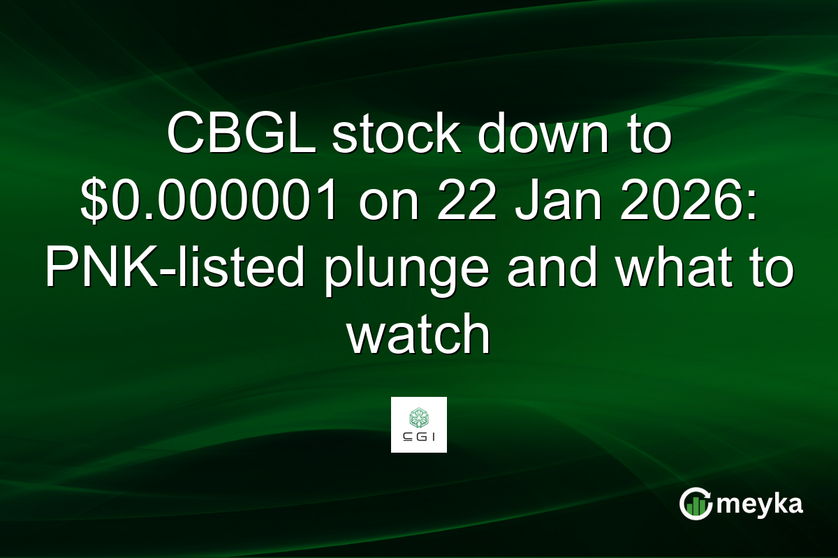 CBGL stock down to $0.000001 on 22 Jan 2026: PNK-listed plunge and what to watch