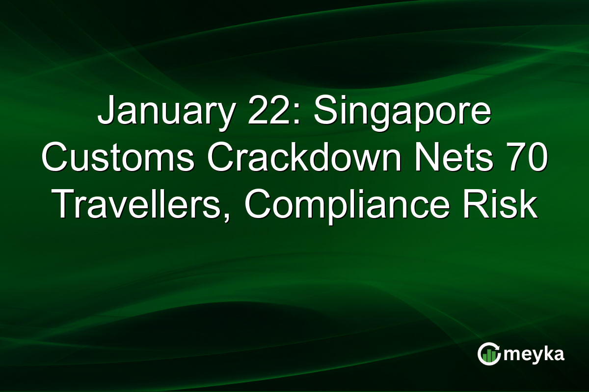 January 22: Singapore Customs Crackdown Nets 70 Travellers, Compliance Risk