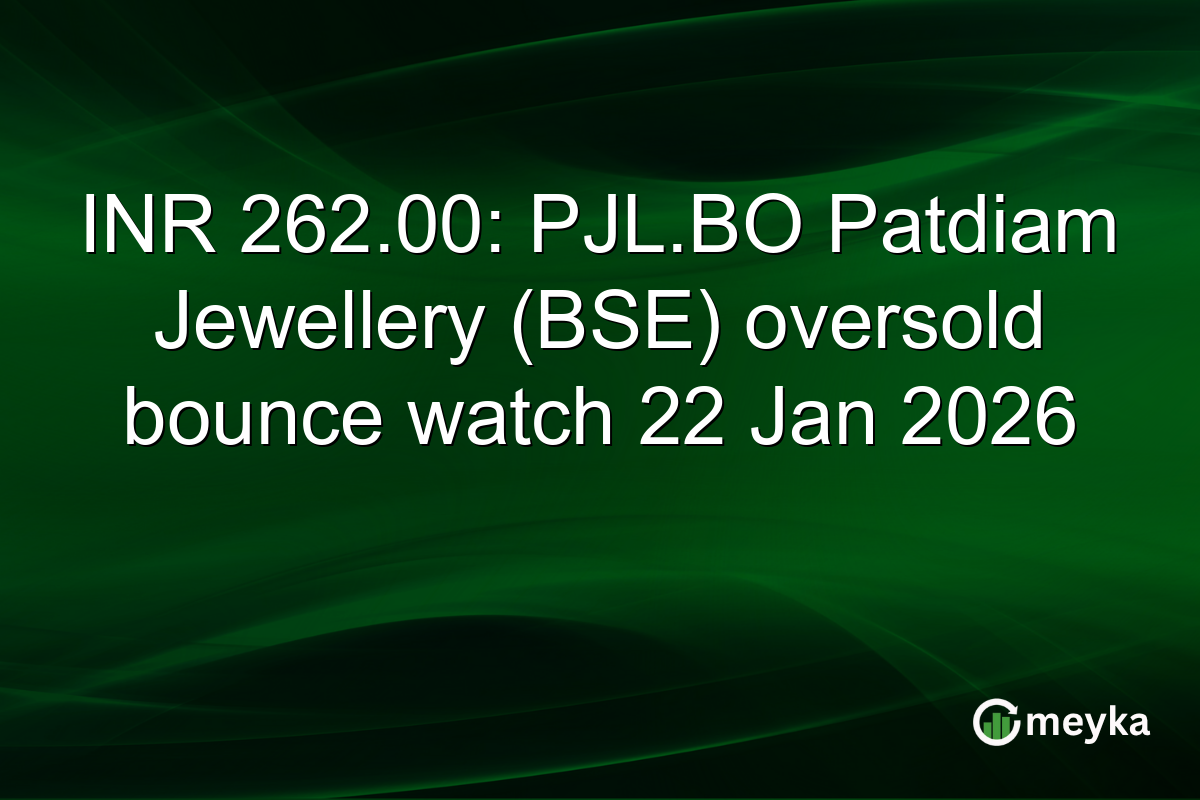 INR 262.00: PJL.BO Patdiam Jewellery (BSE) oversold bounce watch 22 Jan 2026