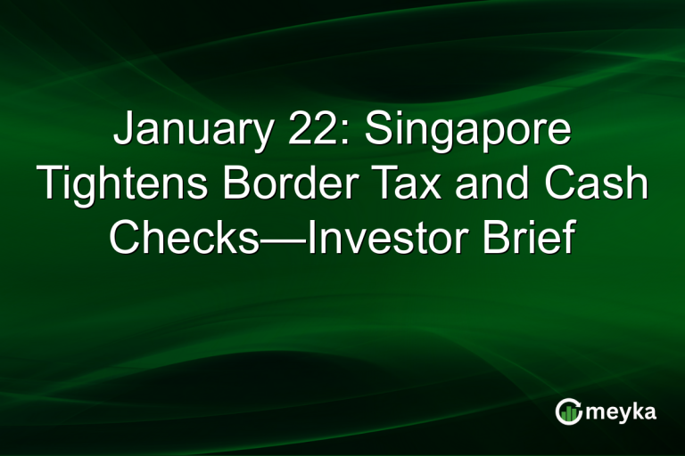 January 22: Singapore Tightens Border Tax and Cash Checks—Investor Brief