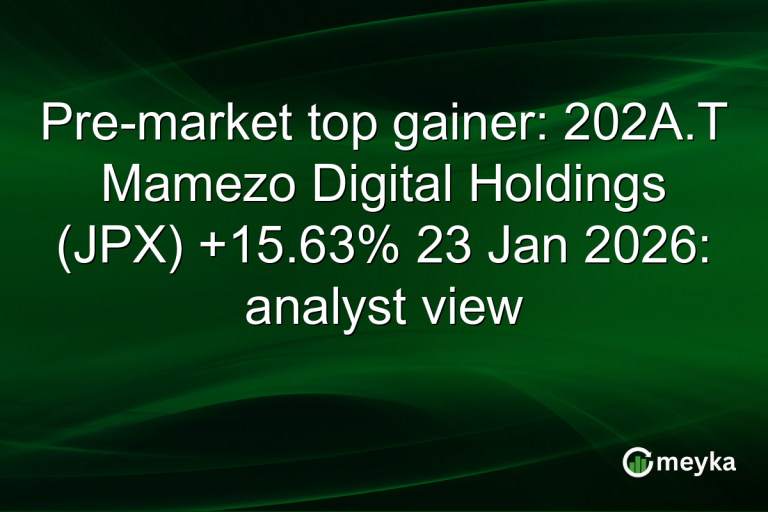Pre-market top gainer: 202A.T Mamezo Digital Holdings (JPX) +15.63% 23 Jan 2026: analyst view
