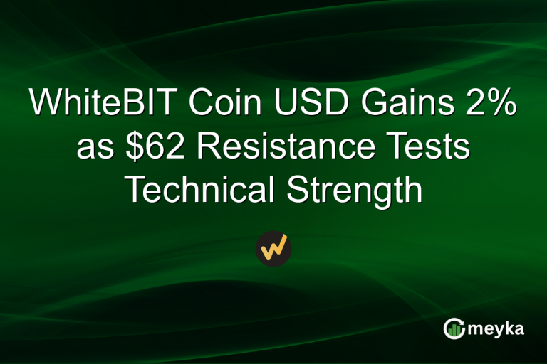 WhiteBIT Coin USD Gains 2% as $62 Resistance Tests Technical Strength