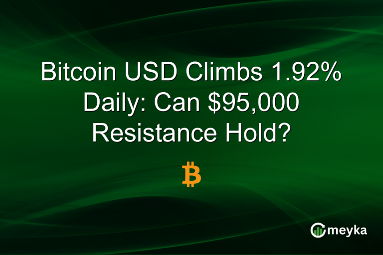 Bitcoin USD Climbs 1.92% Daily: Can $95,000 Resistance Hold?
