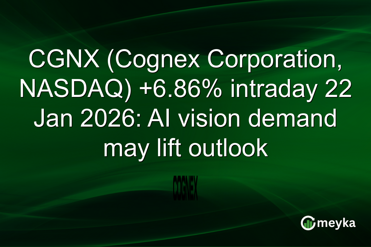 0 News Article Image CGNX (Cognex Corporation, NASDAQ) +6.86% intraday 22 Jan 2026: AI vision demand may lift outlook