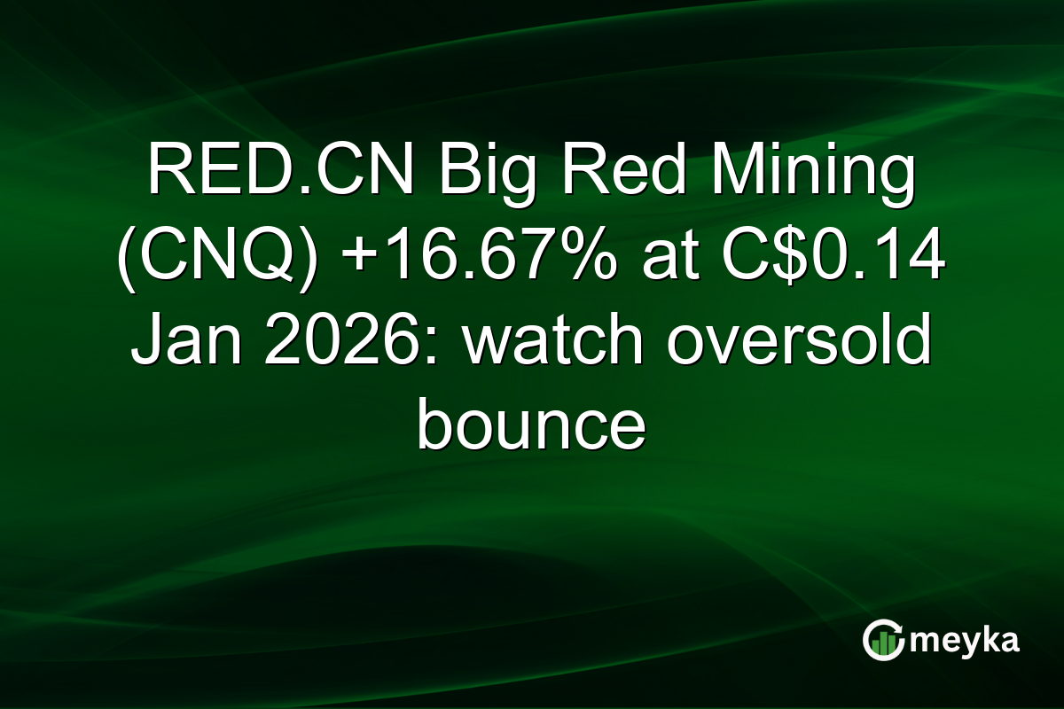RED.CN Big Red Mining (CNQ) +16.67% at C$0.14 Jan 2026: watch oversold bounce