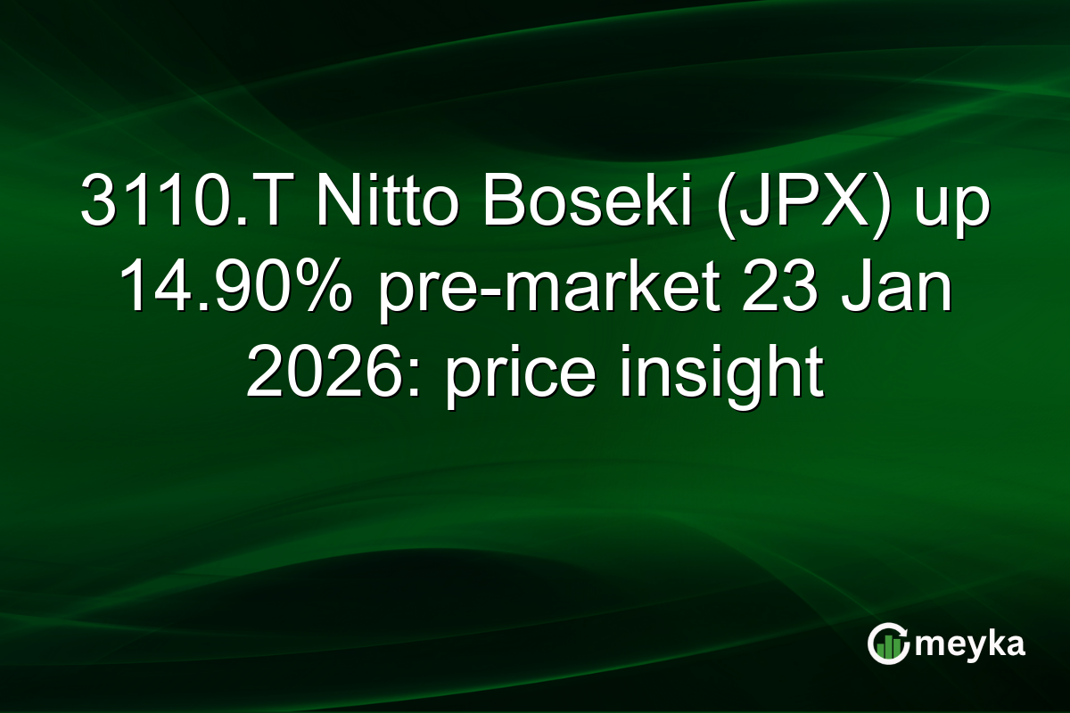 3110.T Nitto Boseki (JPX) up 14.90% pre-market 23 Jan 2026: price insight