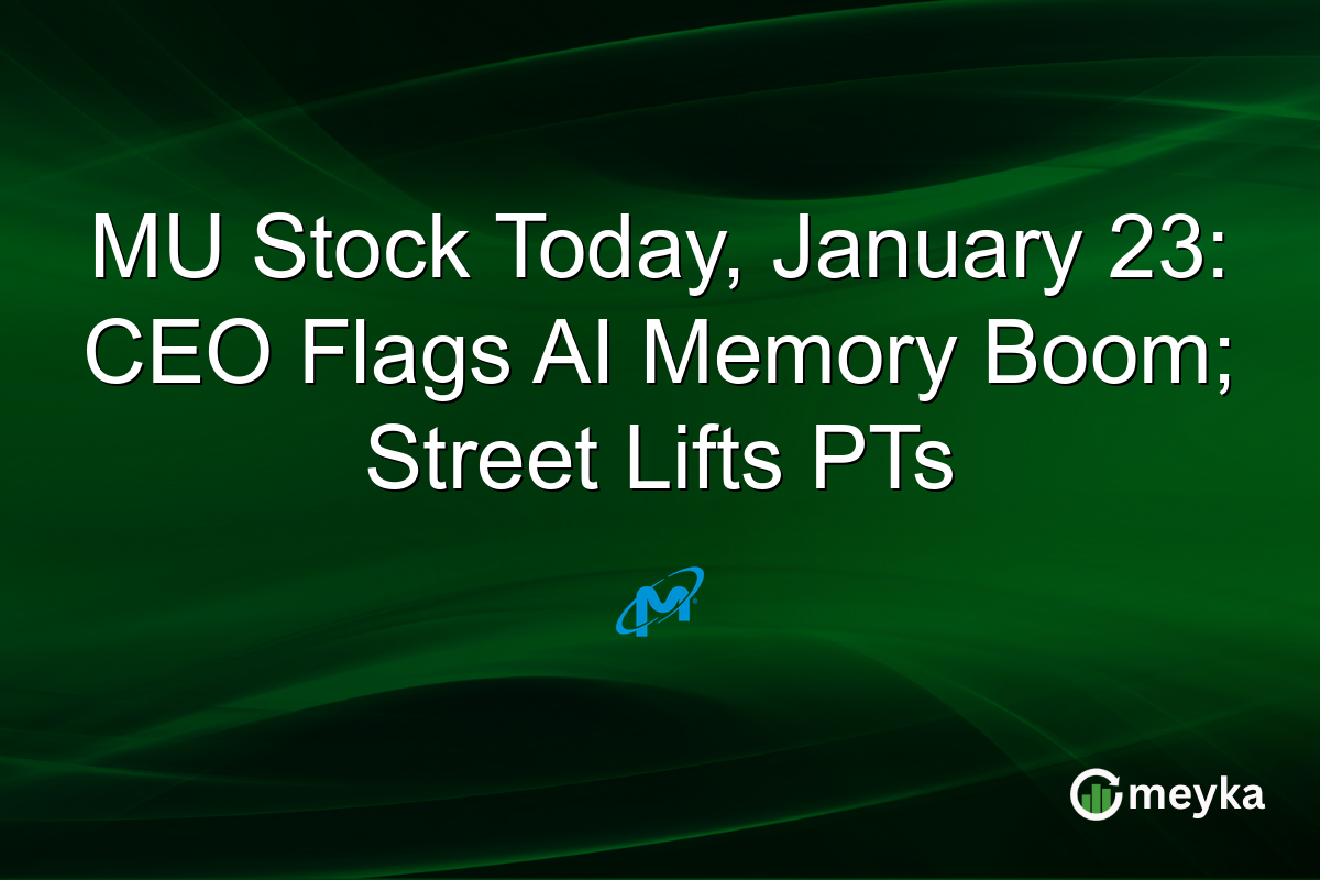 MU Stock Today, January 23: CEO Flags AI Memory Boom; Street Lifts PTs