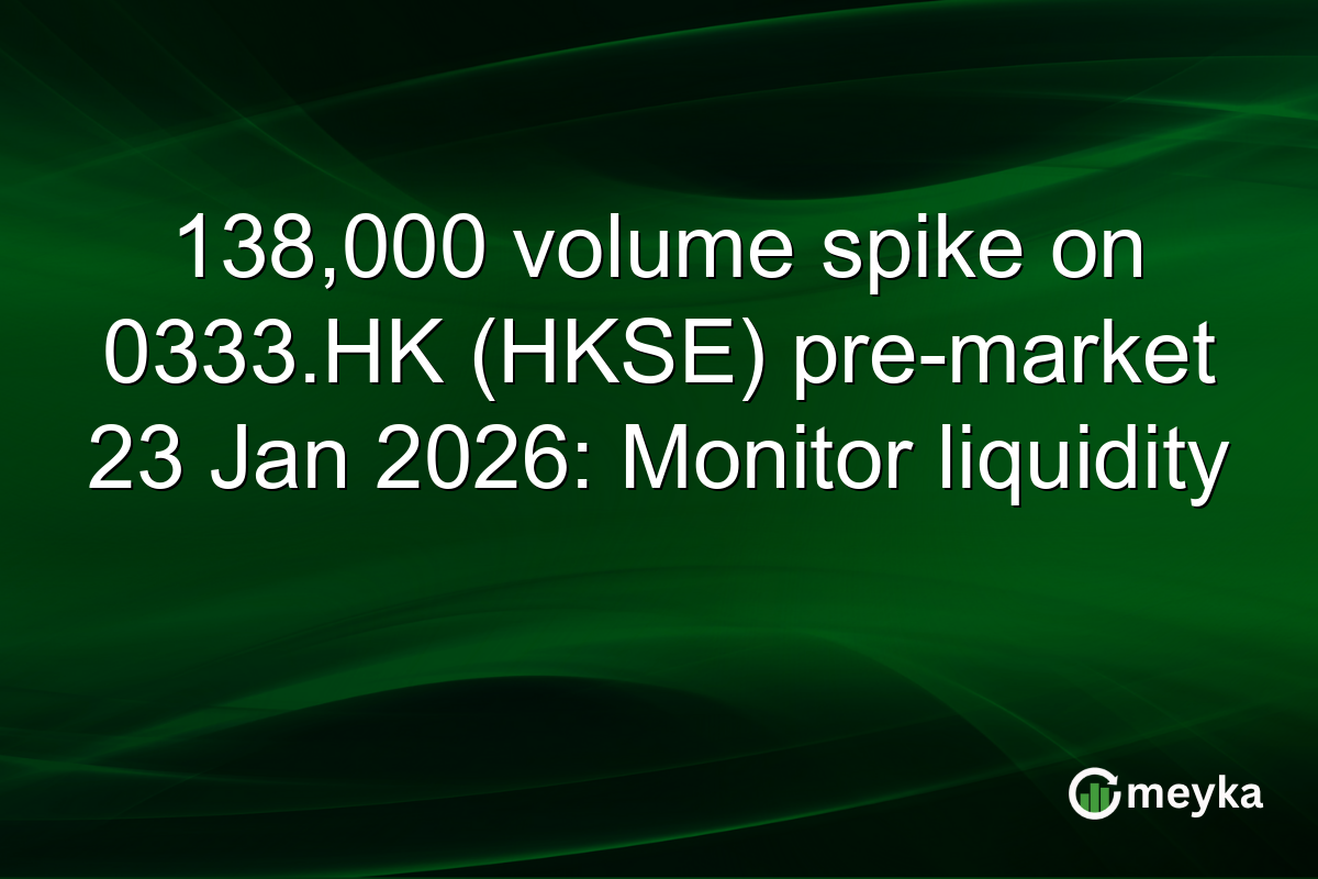 138,000 volume spike on 0333.HK (HKSE) pre-market 23 Jan 2026: Monitor liquidity