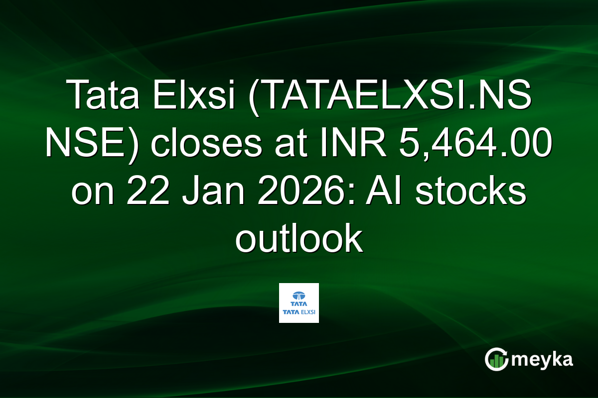 Tata Elxsi (TATAELXSI.NS NSE) closes at INR 5,464.00 on 22 Jan 2026: AI stocks outlook