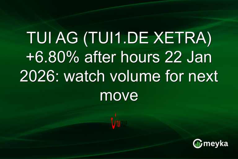 TUI AG (TUI1.DE XETRA) +6.80% after hours 22 Jan 2026: watch volume for next move
