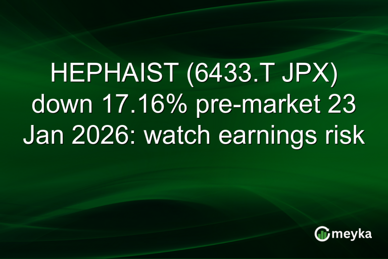 HEPHAIST (6433.T JPX) down 17.16% pre-market 23 Jan 2026: watch earnings risk