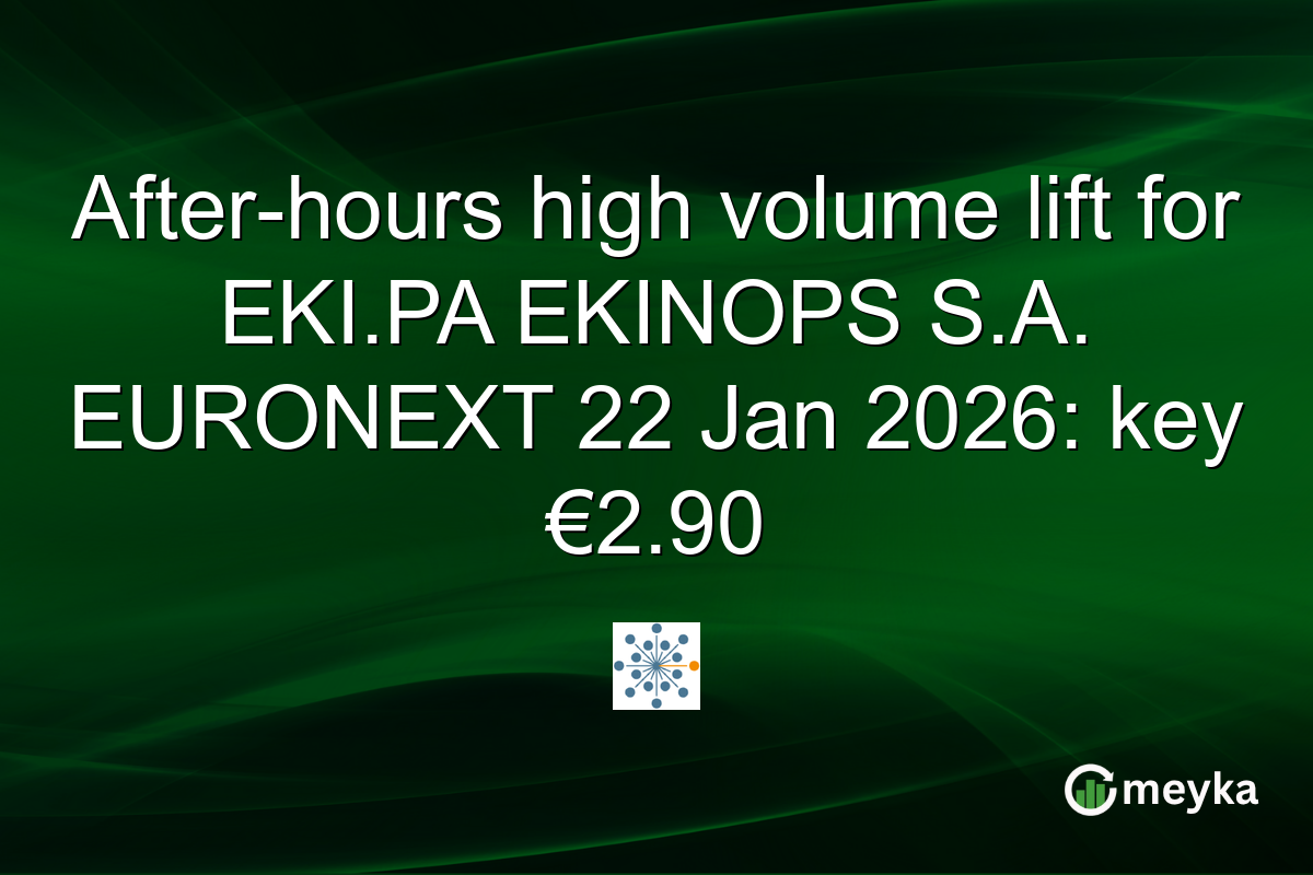After-hours high volume lift for EKI.PA EKINOPS S.A. EURONEXT 22 Jan 2026: key €2.90