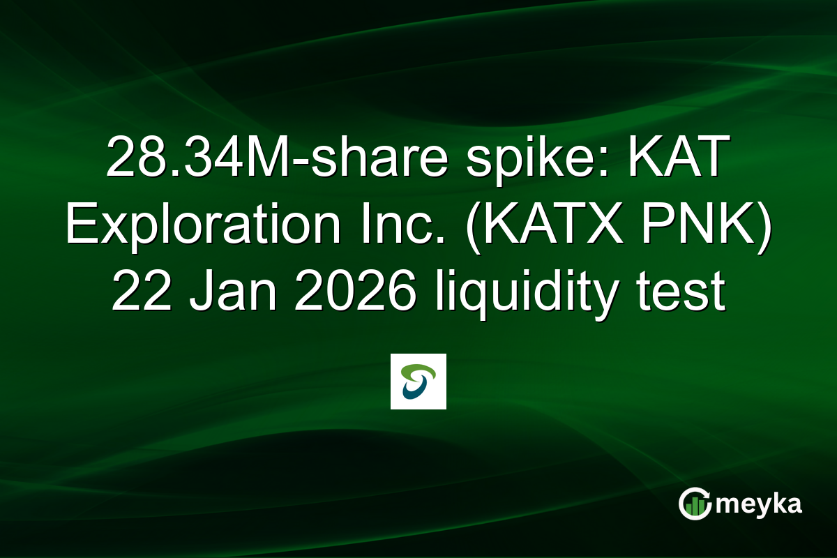 28.34M-share spike: KAT Exploration Inc. (KATX PNK) 22 Jan 2026 liquidity test