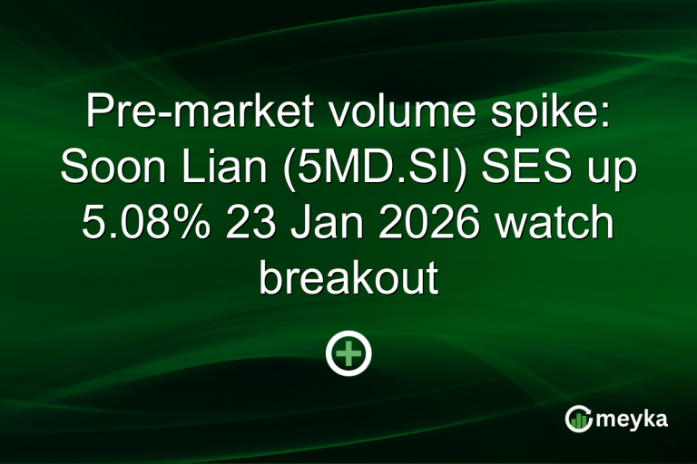 Pre-market volume spike: Soon Lian (5MD.SI) SES up 5.08% 23 Jan 2026 watch breakout