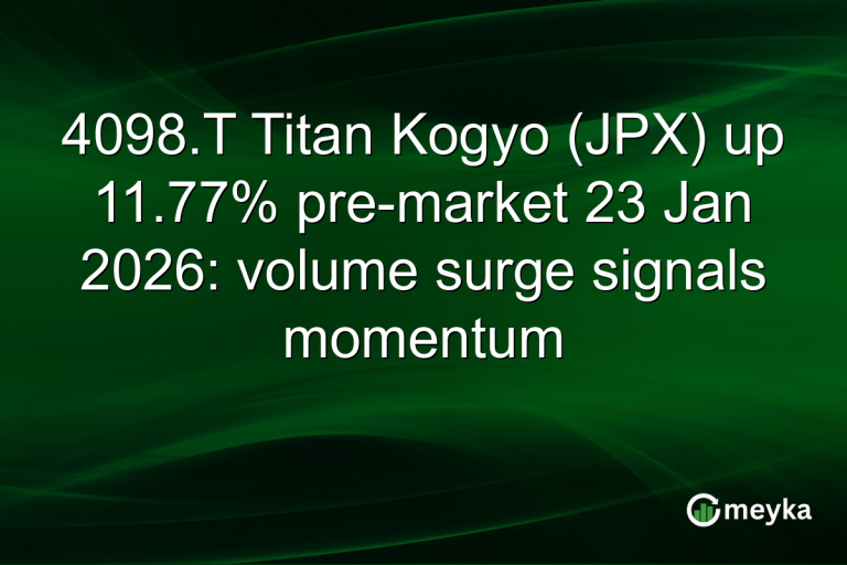 4098.T Titan Kogyo (JPX) up 11.77% pre-market 23 Jan 2026: volume surge signals momentum