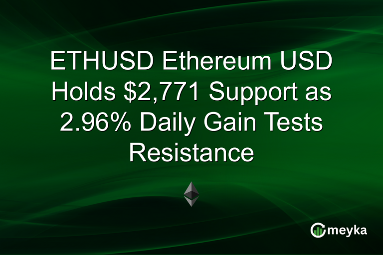 ETHUSD Ethereum USD Holds $2,771 Support as 2.96% Daily Gain Tests Resistance